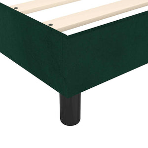 Κρεβάτι Boxspring με Στρώμα Σκούρο Πράσινο 90x200 εκ. Βελούδινο
