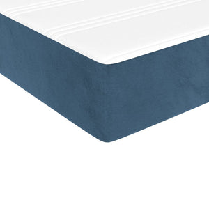 Κρεβάτι Boxspring με Στρώμα Σκούρο Μπλε 90x200 εκ. Βελούδινο