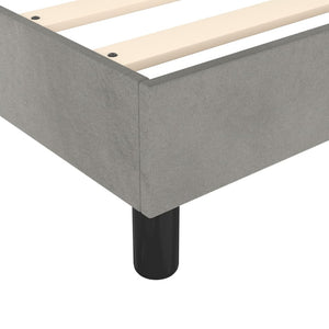Κρεβάτι Boxspring με Στρώμα Ανοιχτό Γκρι 100x200 εκ. Βελούδινο - Pakobazaar