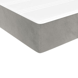 Κρεβάτι Boxspring με Στρώμα Ανοιχτό Γκρι 100x200 εκ. Βελούδινο - Pakobazaar