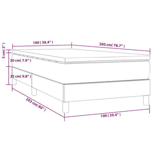 Κρεβάτι Boxspring με Στρώμα Σκούρο Πράσινο 100x200εκ. Βελούδινο - Pakobazaar
