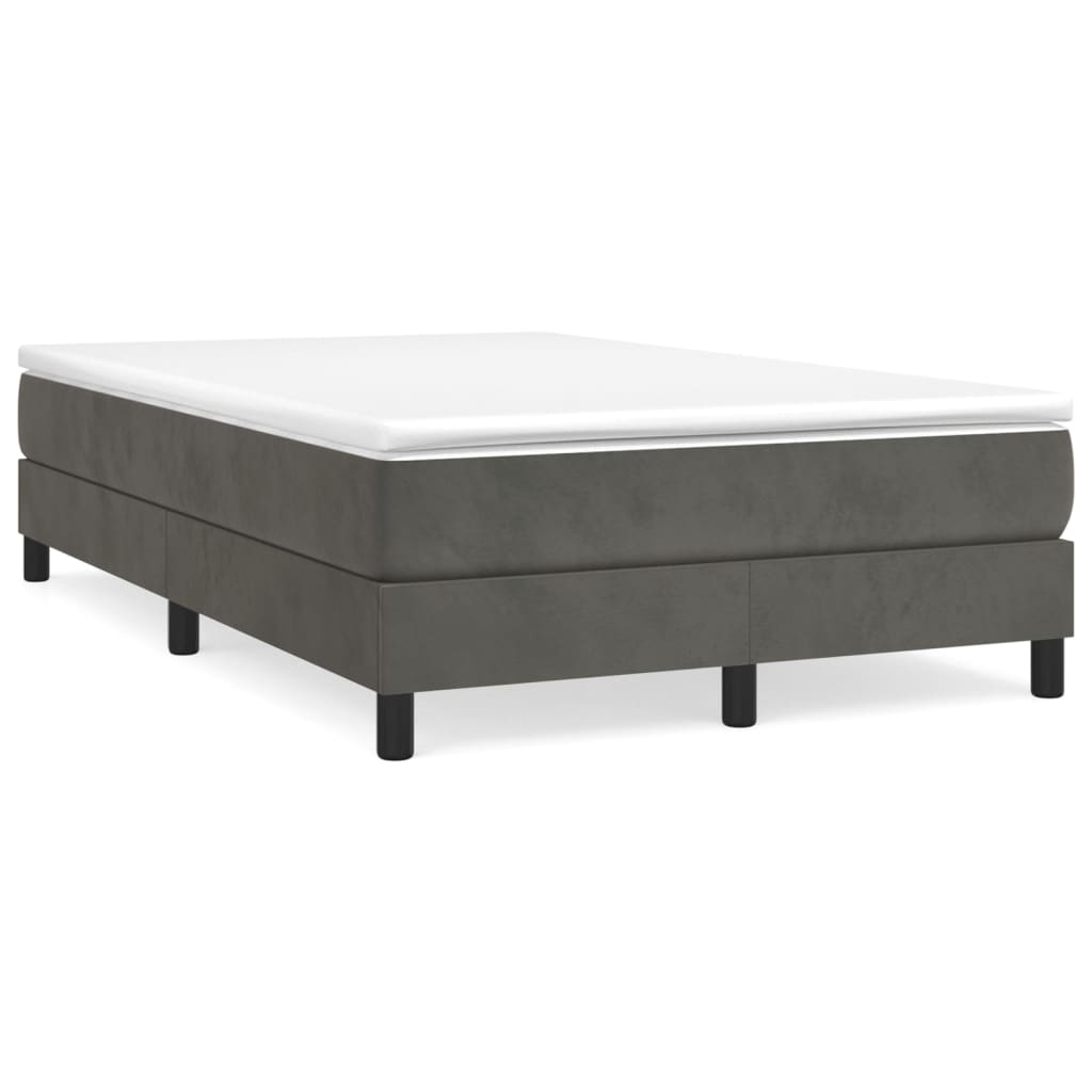 Κρεβάτι Boxspring με Στρώμα Σκούρο Γκρι 120x200 εκ. Βελούδινο