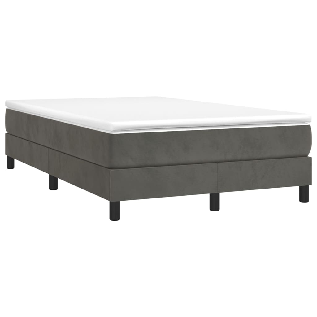 Κρεβάτι Boxspring με Στρώμα Σκούρο Γκρι 120x200 εκ. Βελούδινο