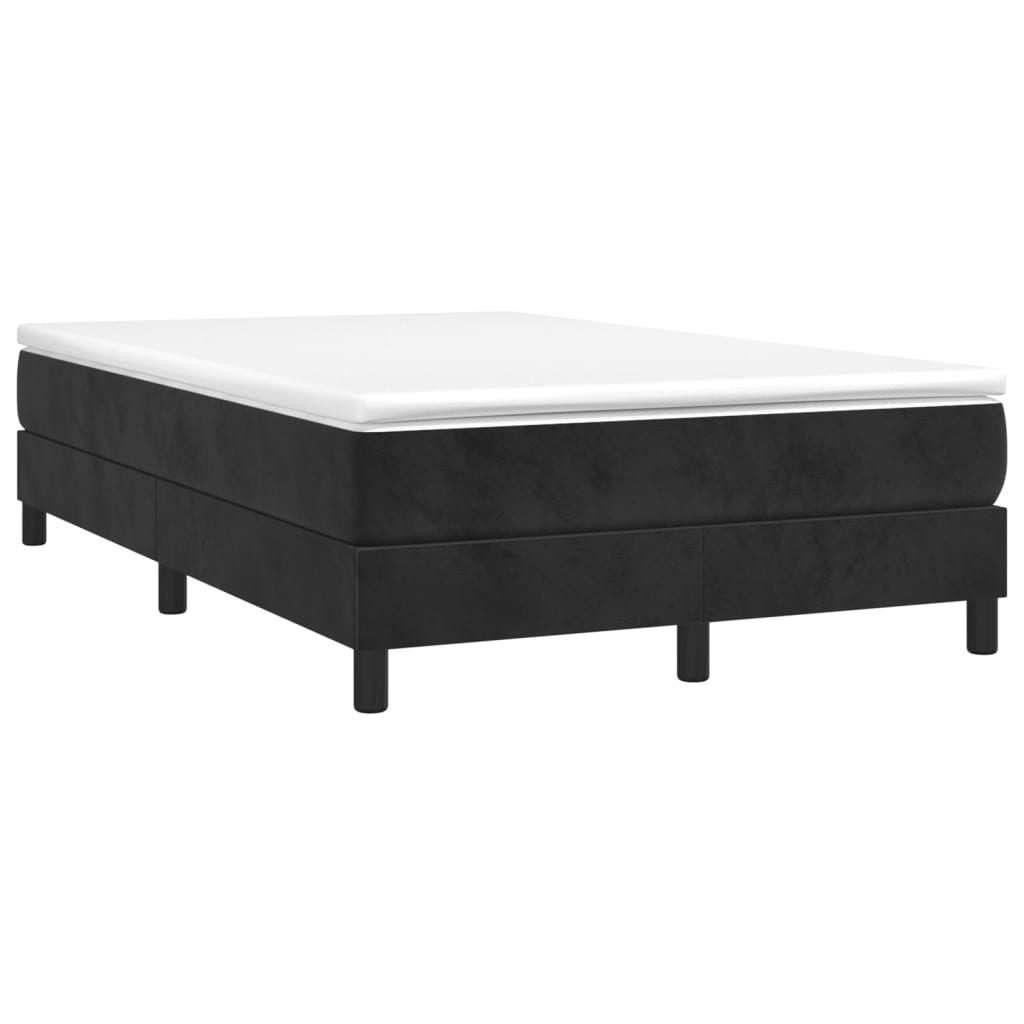 Κρεβάτι Boxspring με Στρώμα Μαύρο 120 x 200 εκ. Βελούδινο