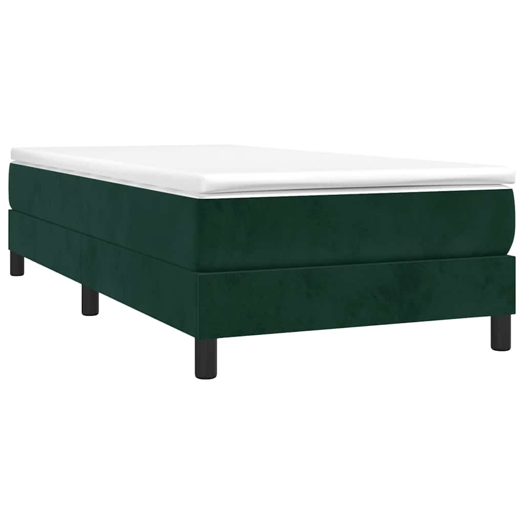 Κρεβάτι Boxspring με Στρώμα Σκούρο Πράσινο 120x200εκ. Βελούδινο