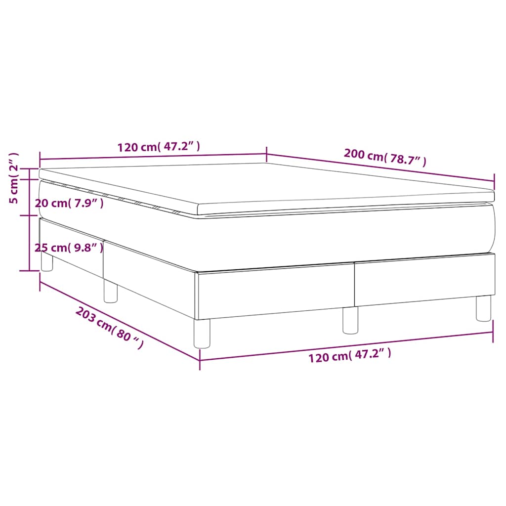 Κρεβάτι Boxspring με Στρώμα Σκούρο Πράσινο 120x200εκ. Βελούδινο