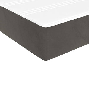 Κρεβάτι Boxspring με Στρώμα Σκούρο Γκρι 140x190 εκ. Βελούδινο