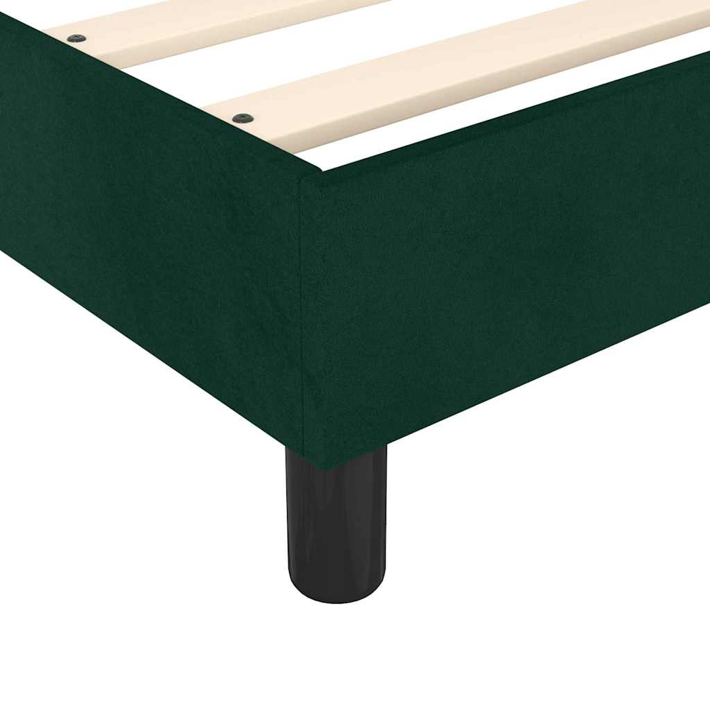 Κρεβάτι Boxspring με Στρώμα Σκούρο Πράσινο 140x190εκ. Βελούδινο