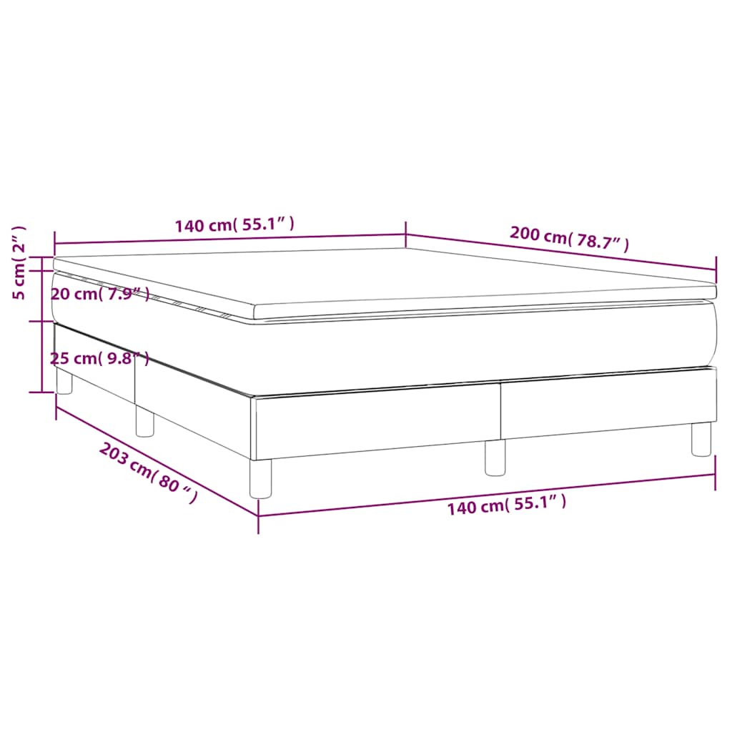 Κρεβάτι Boxspring με Στρώμα Σκούρο Πράσινο 140x200εκ. Βελούδινο