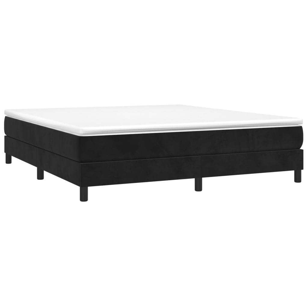 Κρεβάτι Boxspring με Στρώμα Μαύρο 160x200 εκ. Βελούδινο