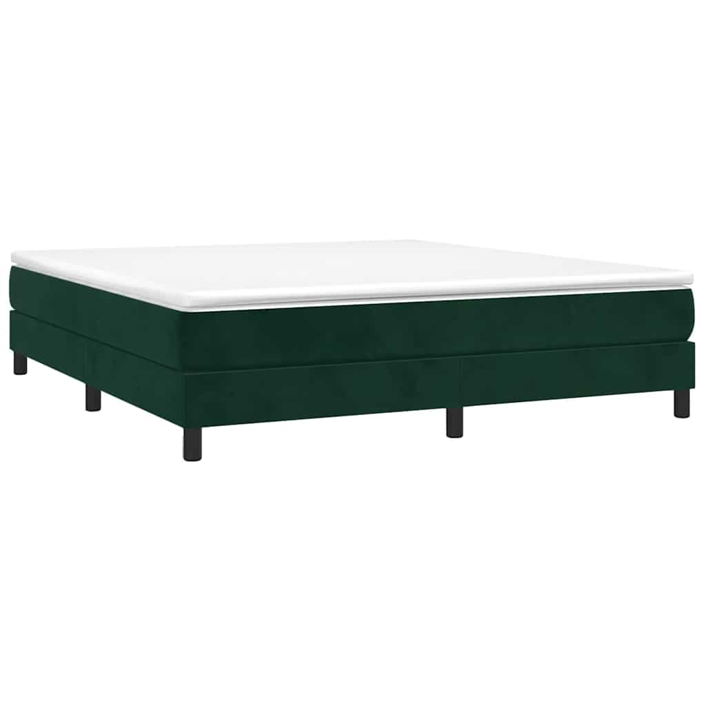 Κρεβάτι Boxspring με Στρώμα Σκούρο Πράσινο 160x200εκ. Βελούδινο