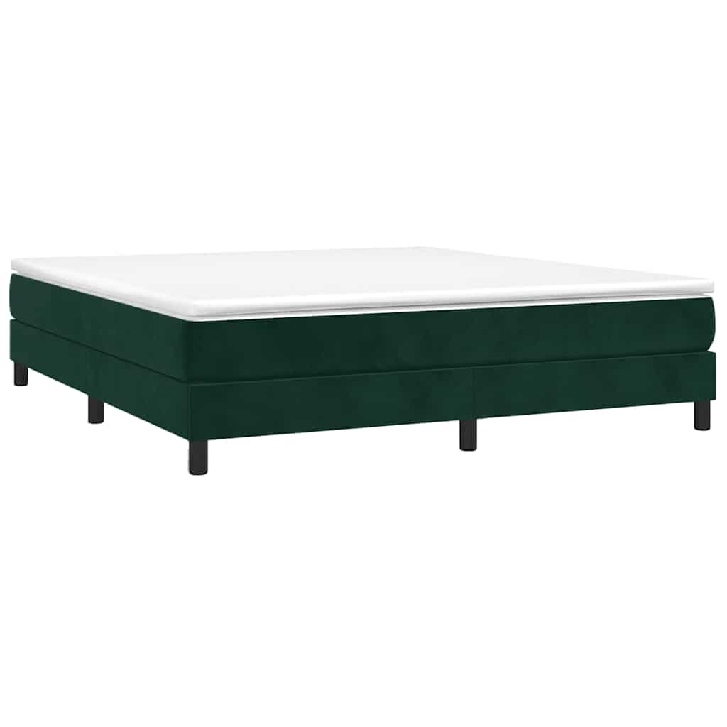 Κρεβάτι Boxspring με Στρώμα Σκούρο Πράσινο 180x200εκ. Βελούδινο - Pakobazaar