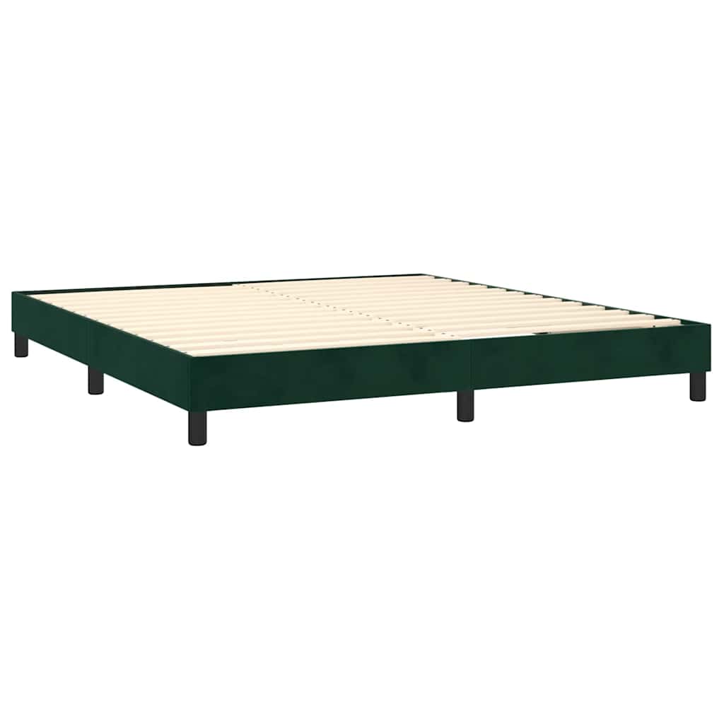 Κρεβάτι Boxspring με Στρώμα Σκούρο Πράσινο 180x200εκ. Βελούδινο - Pakobazaar