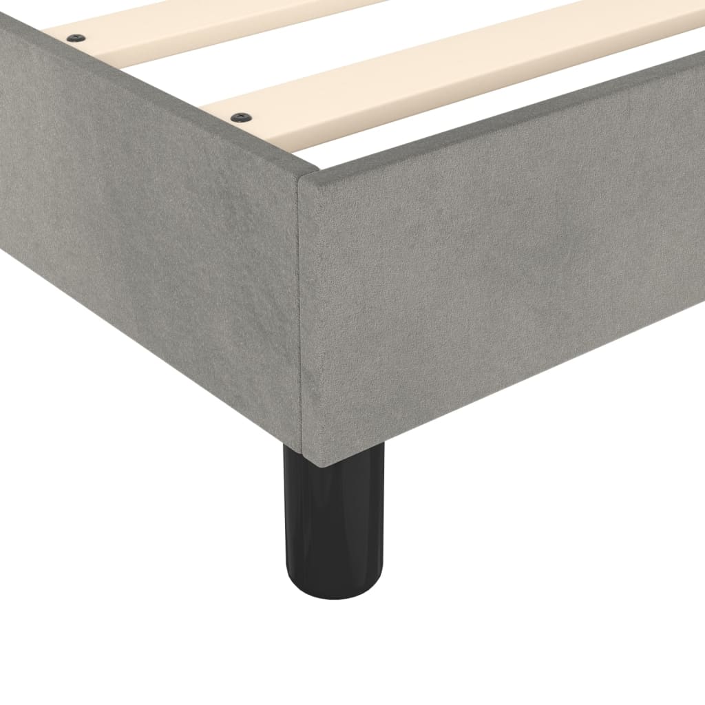 Κρεβάτι Boxspring με Στρώμα Ανοιχτό Γκρι 200x200 εκ. Βελούδινο - Pakobazaar