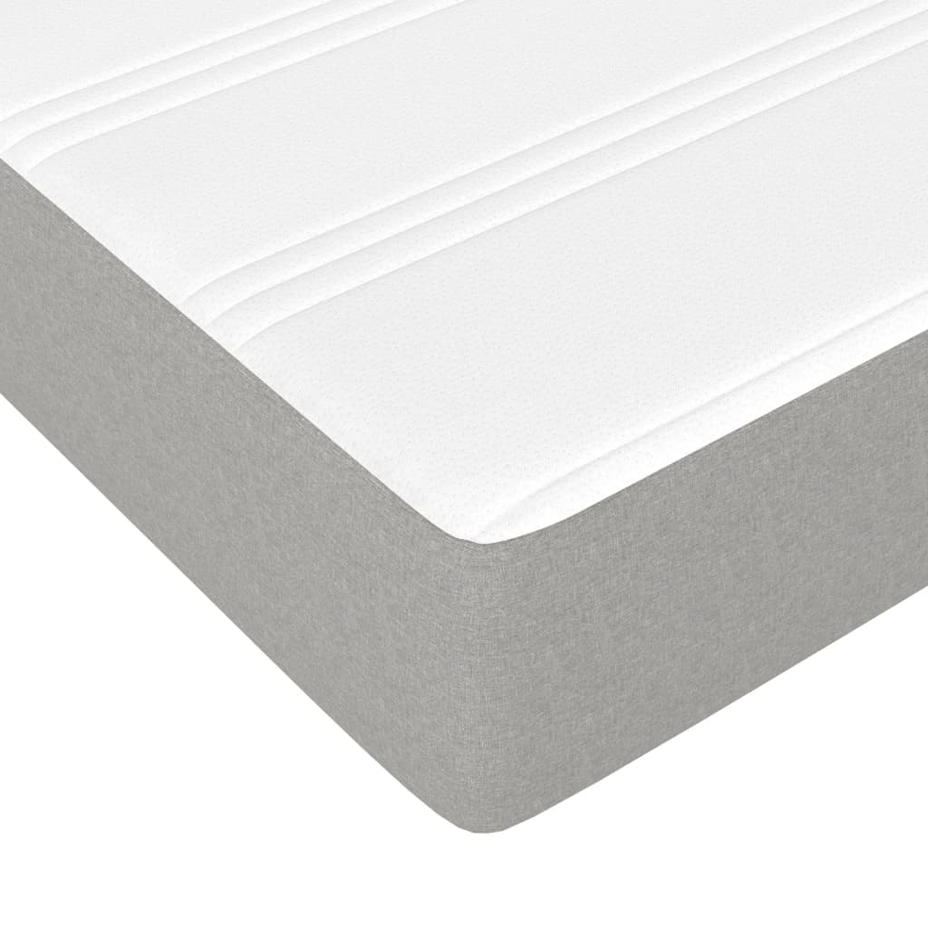 Κρεβάτι Boxspring με Στρώμα Ανοιχτό Γκρι 80x200 εκ. Υφασμάτινο