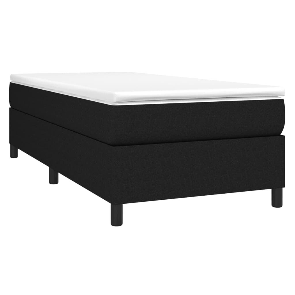 Κρεβάτι Boxspring με Στρώμα Μαύρο 80 x 200 εκ. Υφασμάτινο