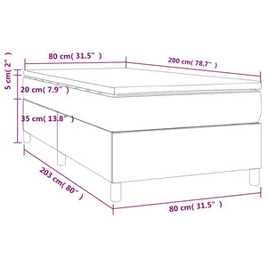 Κρεβάτι Boxspring με Στρώμα Πράσινο 80 x 200 εκ. Υφασμάτινο