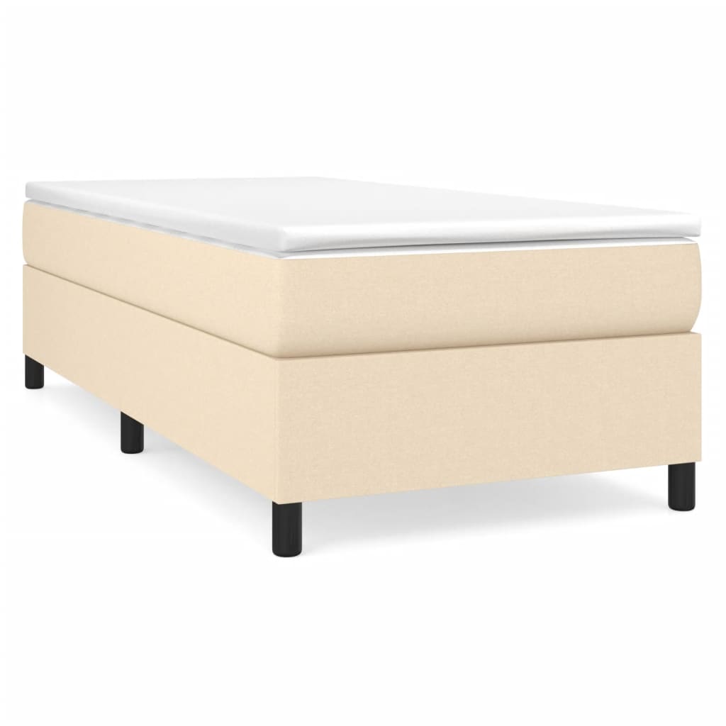 Κρεβάτι Boxspring με Στρώμα Κρεμ 90x190 εκ.Υφασμάτινο