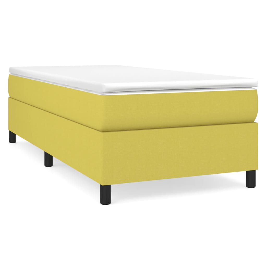Κρεβάτι Boxspring με Στρώμα Πράσινο 90x190 εκ.Υφασμάτινο