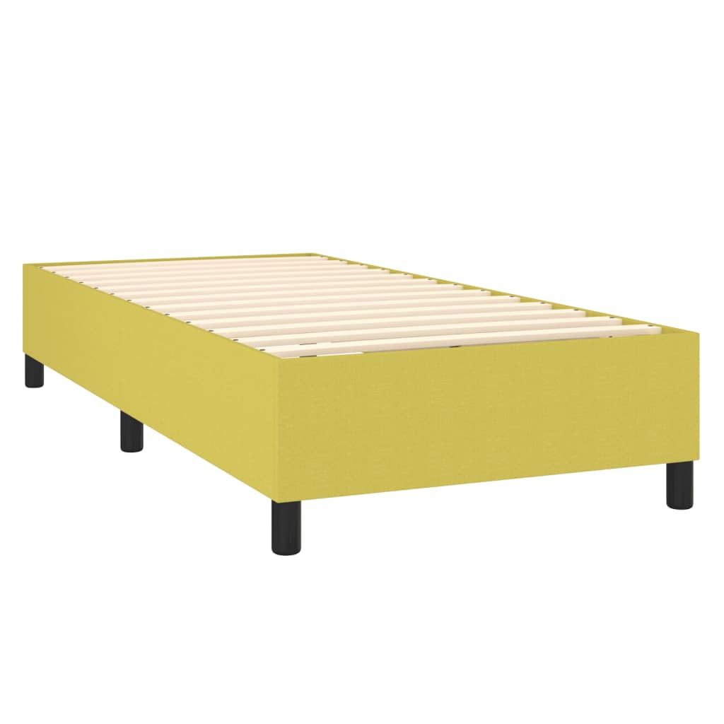 Κρεβάτι Boxspring με Στρώμα Πράσινο 90x190 εκ.Υφασμάτινο