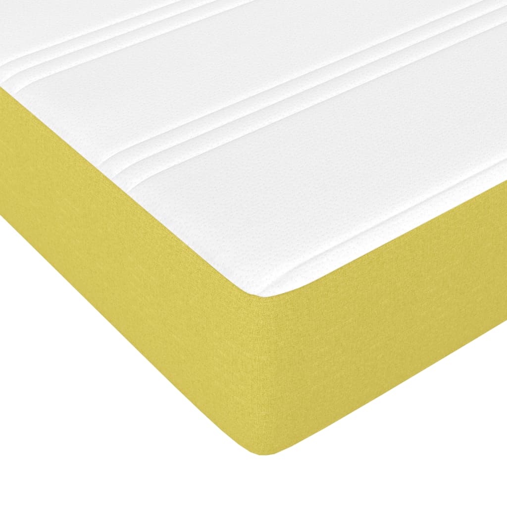 Κρεβάτι Boxspring με Στρώμα Πράσινο 90x190 εκ.Υφασμάτινο