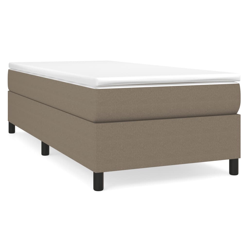 Κρεβάτι Boxspring με Στρώμα Taupe 90x200 εκ. Υφασμάτινο