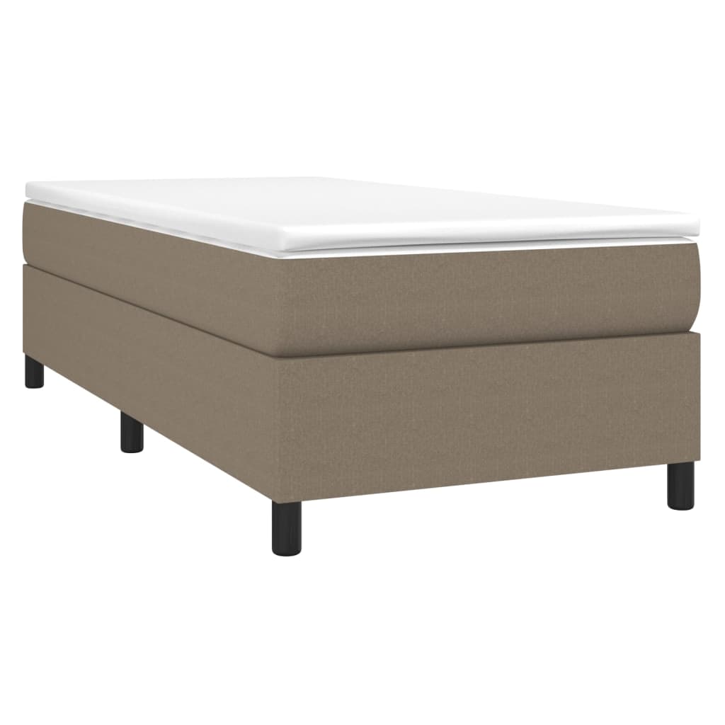 Κρεβάτι Boxspring με Στρώμα Taupe 90x200 εκ. Υφασμάτινο