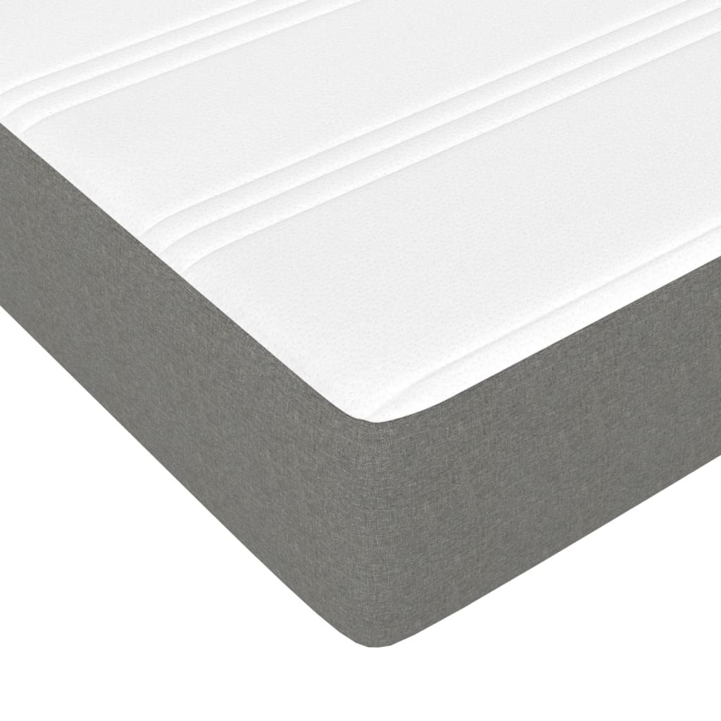 Κρεβάτι Boxspring με Στρώμα Σκούρο Γκρι 100x200 εκ. Υφασμάτινο