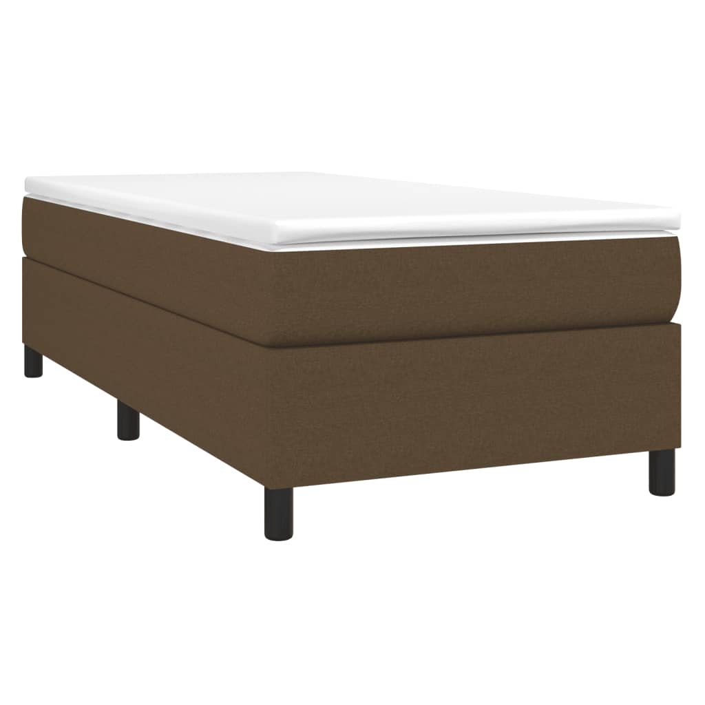 Κρεβάτι Boxspring με Στρώμα Σκούρο Καφέ 100x200 εκ. Υφασμάτινο