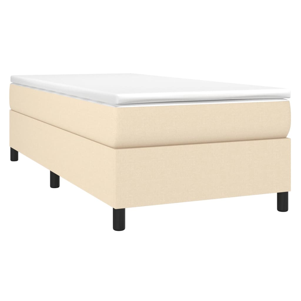 Κρεβάτι Boxspring με Στρώμα Κρεμ 100 x 200 εκ. Υφασμάτινο