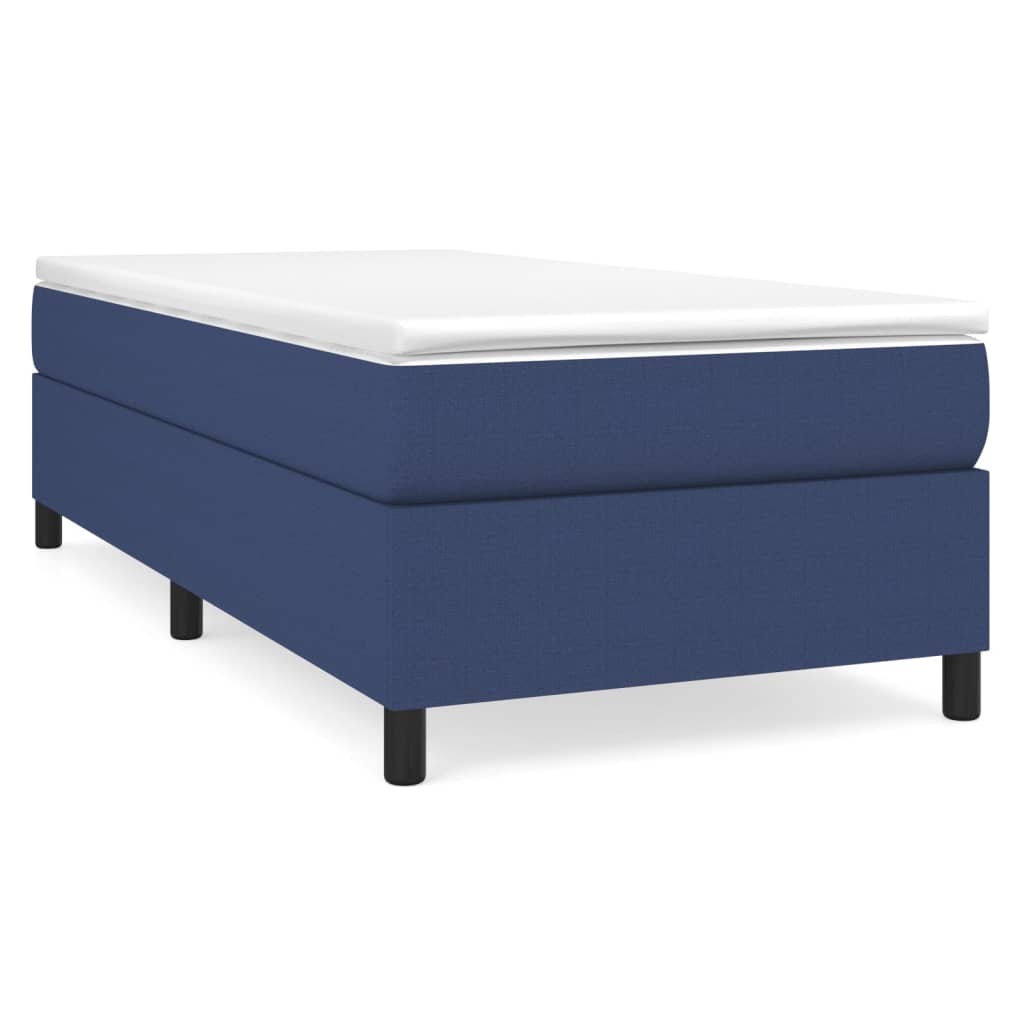 Κρεβάτι Boxspring με Στρώμα Μπλε 100 x 200 εκ. Υφασμάτινο