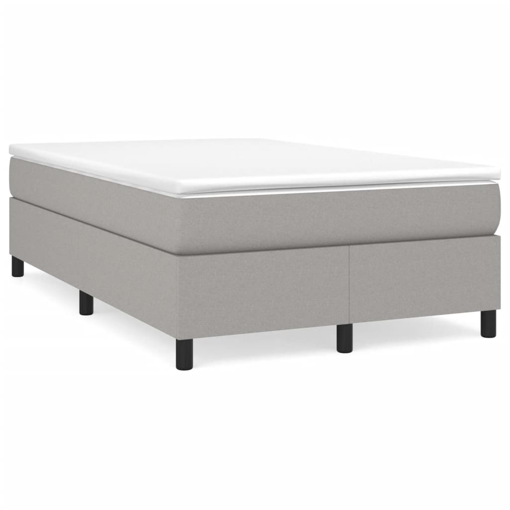 Κρεβάτι Boxspring με Στρώμα Ανοιχτό Γκρι 120x200 εκ. Υφασμάτινο