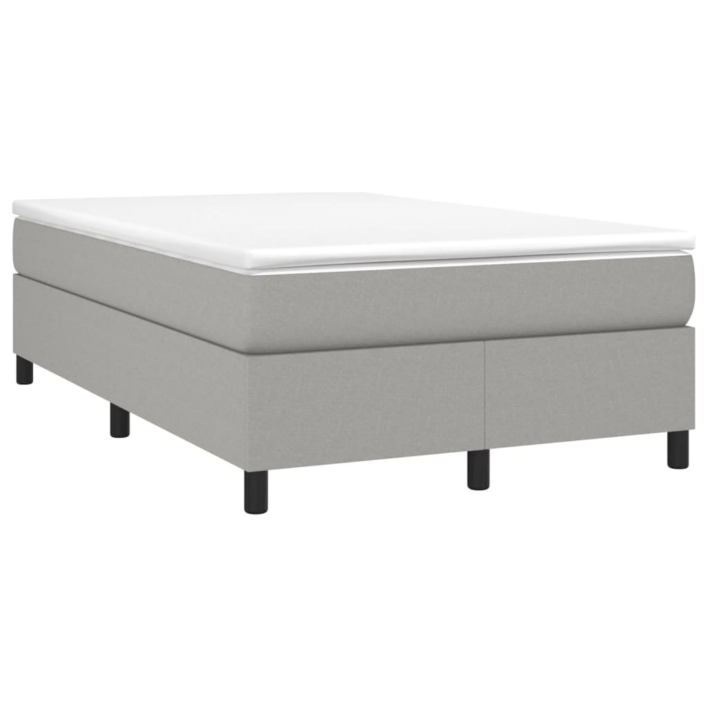 Κρεβάτι Boxspring με Στρώμα Ανοιχτό Γκρι 120x200 εκ. Υφασμάτινο