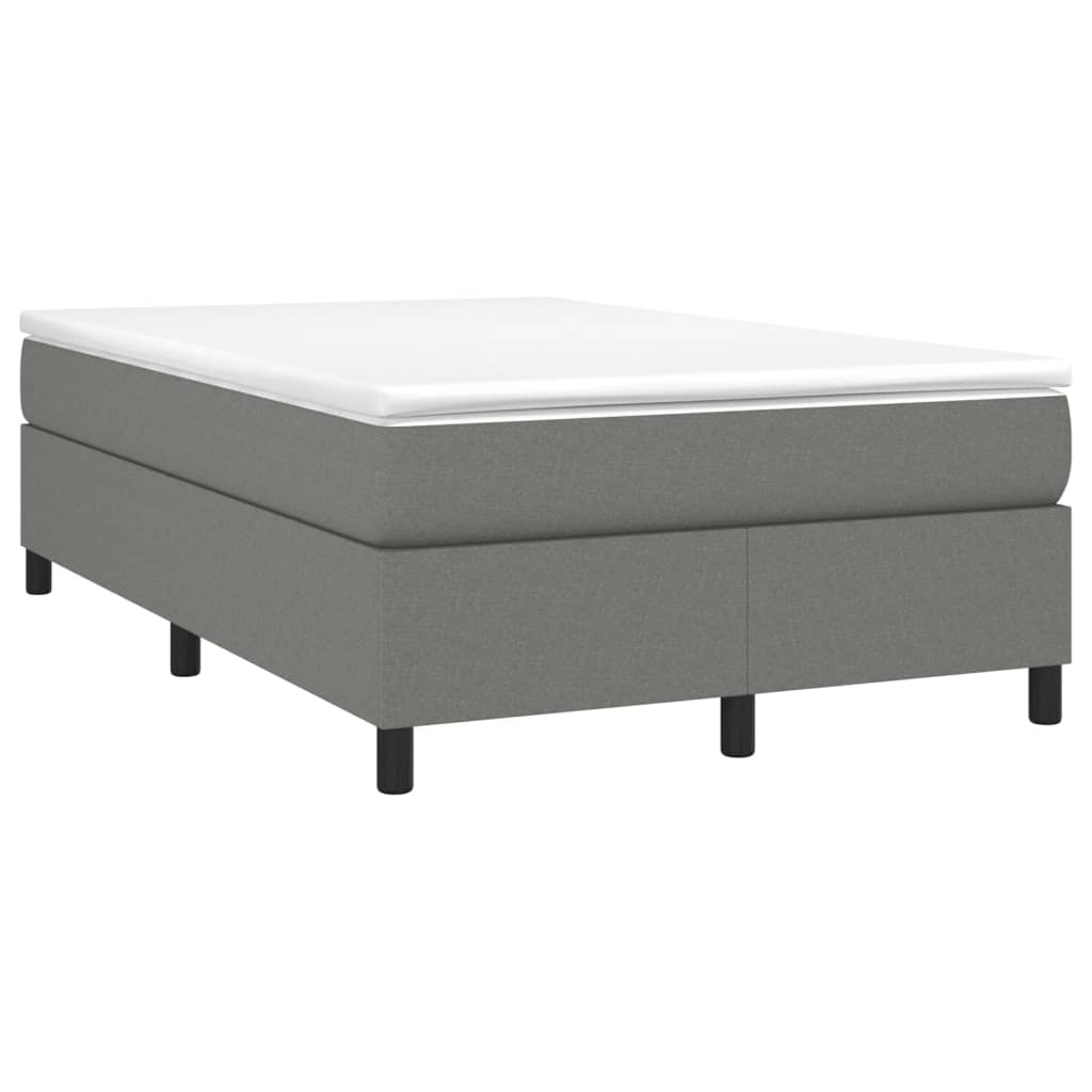 Κρεβάτι Boxspring με Στρώμα Σκούρο Γκρι 120x200 εκ. Υφασμάτινο