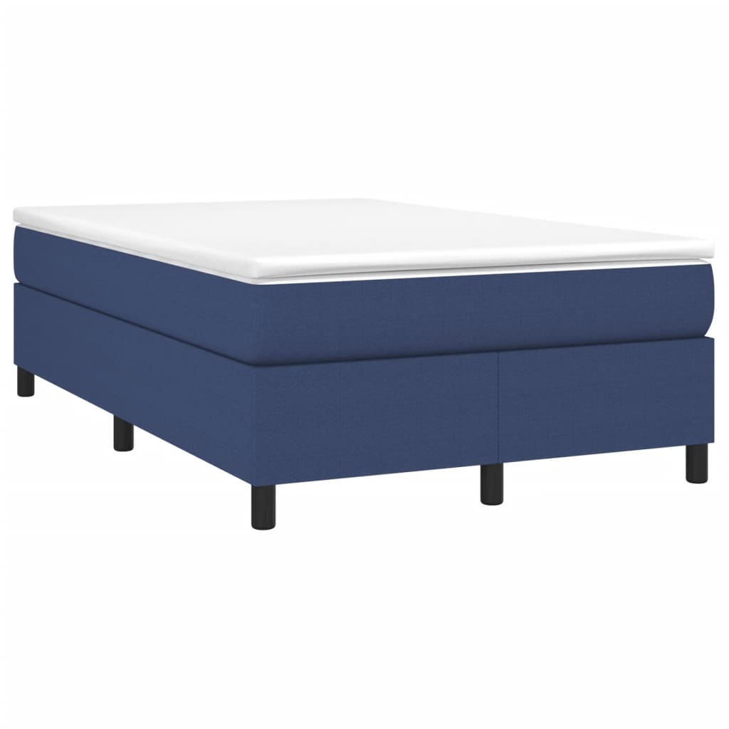 Κρεβάτι Boxspring με Στρώμα Μπλε 120x200 εκ. Υφασμάτινο - Pakobazaar