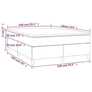 Κρεβάτι Boxspring με Στρώμα Μαύρο 140x190 εκ. Υφασμάτινο