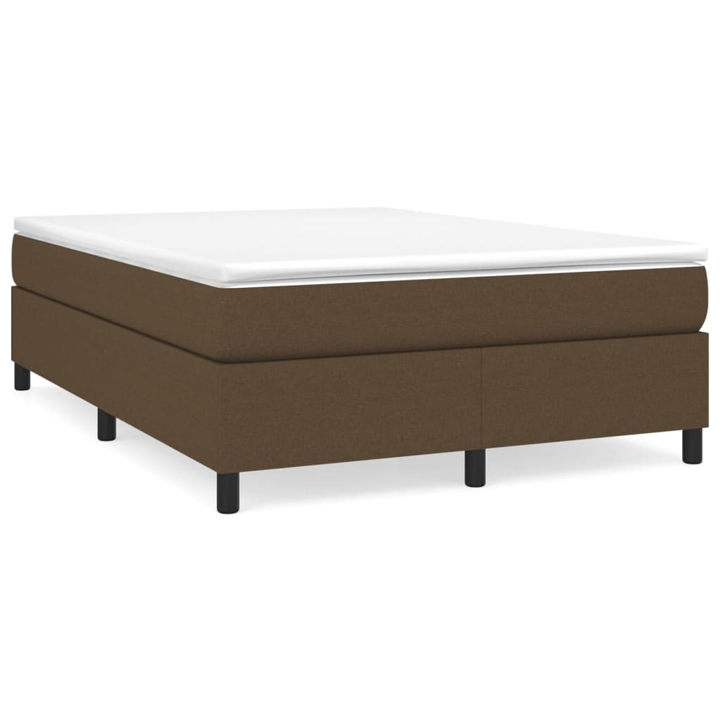 Κρεβάτι Boxspring με Στρώμα Σκούρο Καφέ 140x190 εκ. Υφασμάτινο