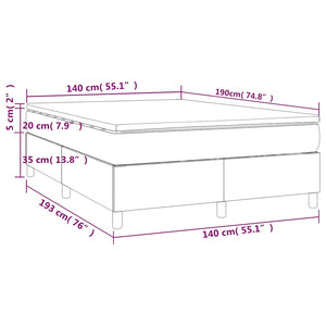Κρεβάτι Boxspring με Στρώμα Taupe 140x190 εκ. Υφασμάτινο