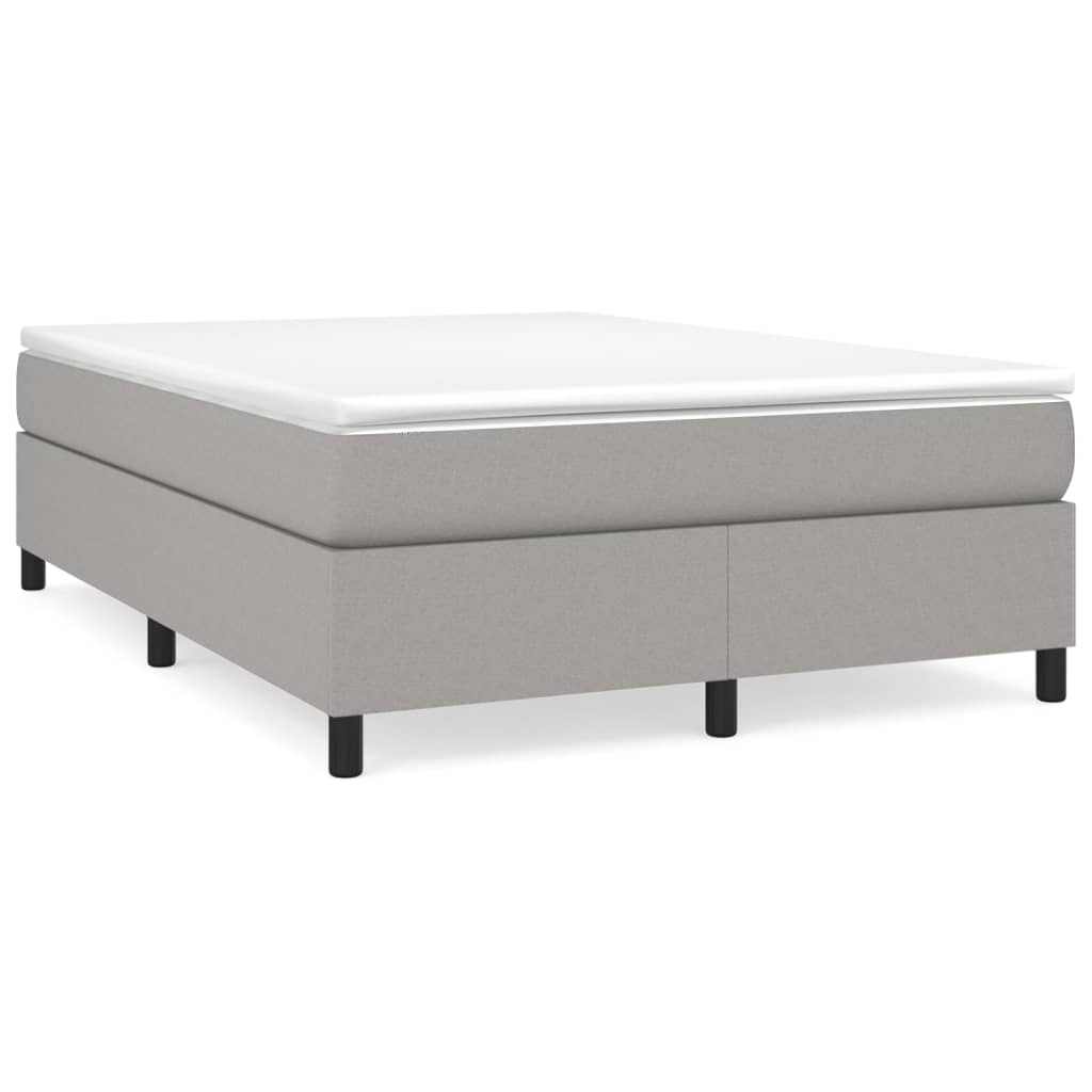 Κρεβάτι Boxspring με Στρώμα Ανοιχτό Γκρι 140x200 εκ. Υφασμάτινο