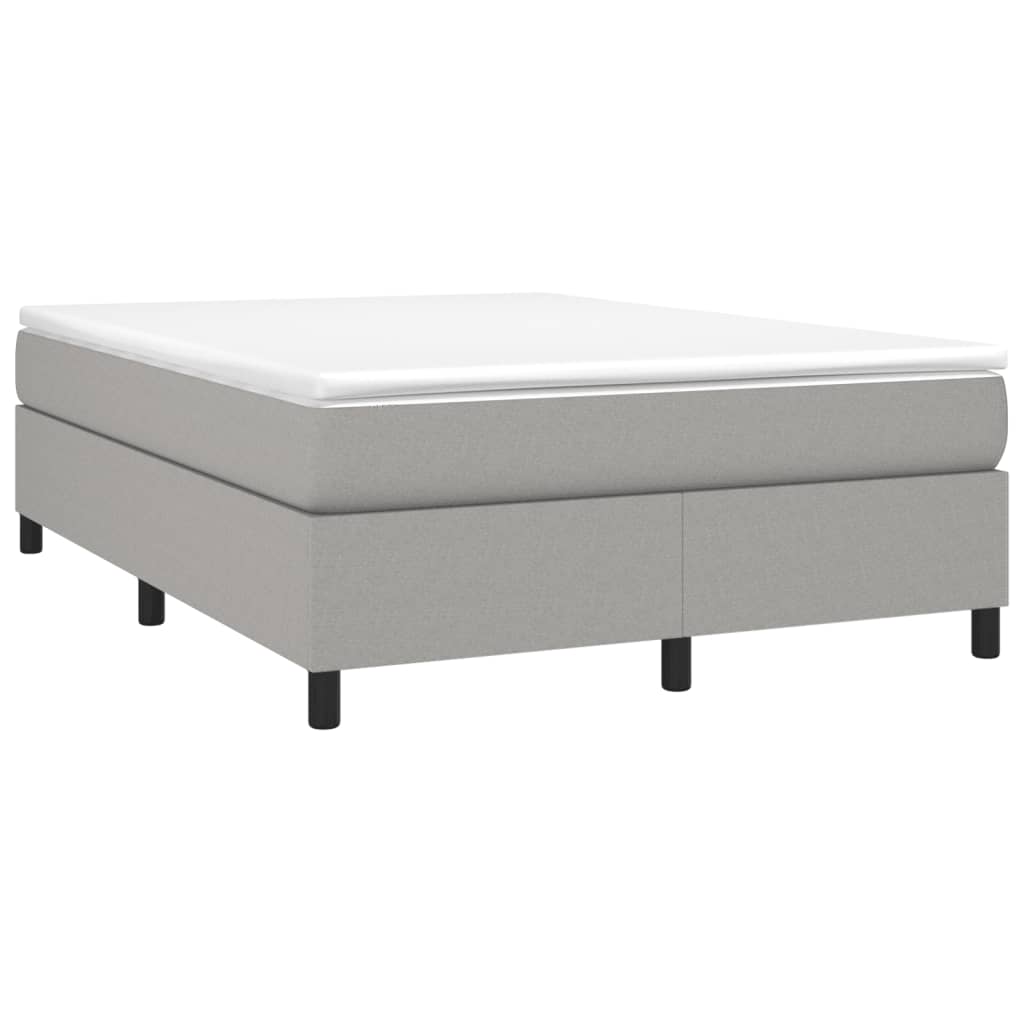 Κρεβάτι Boxspring με Στρώμα Ανοιχτό Γκρι 140x200 εκ. Υφασμάτινο