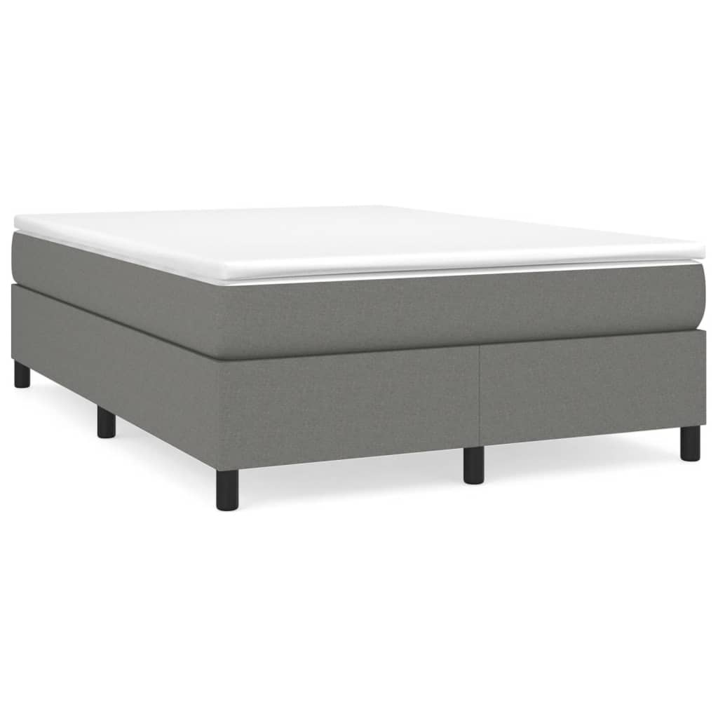 Κρεβάτι Boxspring με Στρώμα Σκούρο Γκρι 140x200 εκ Υφασμάτινο