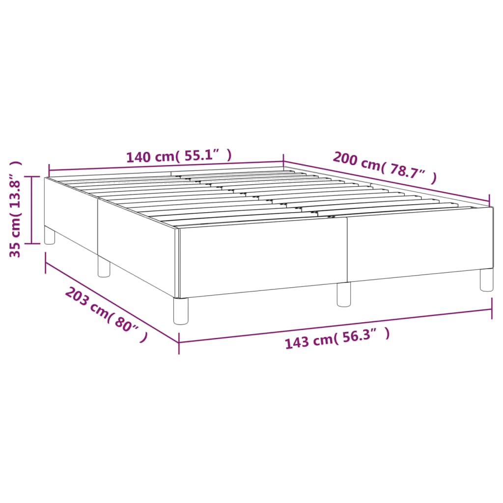 Κρεβάτι Boxspring με Στρώμα Μπλε 140x200 εκ. Υφασμάτινο