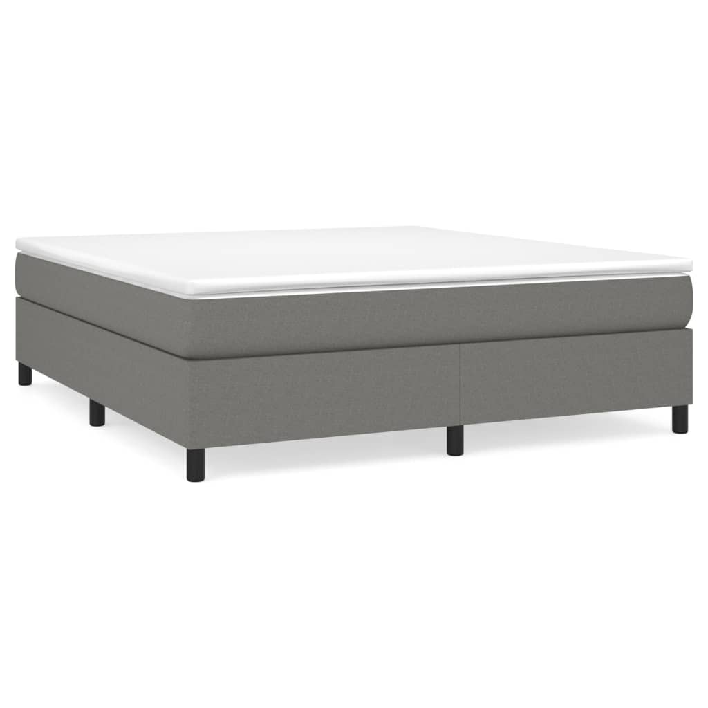Κρεβάτι Boxspring με Στρώμα Σκούρο Γκρι 160x200 εκ Υφασμάτινο - Pakobazaar