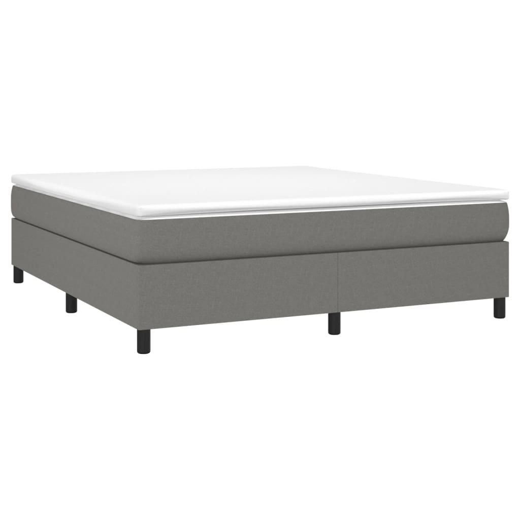 Κρεβάτι Boxspring με Στρώμα Σκούρο Γκρι 160x200 εκ Υφασμάτινο - Pakobazaar