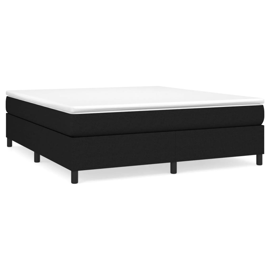 Κρεβάτι Boxspring με Στρώμα Μαύρο 160x200 εκ. Υφασμάτινο - Pakobazaar
