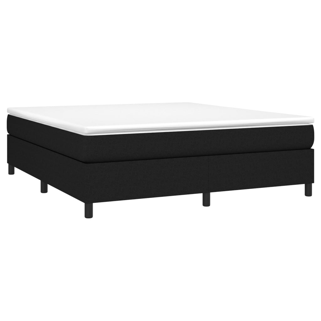 Κρεβάτι Boxspring με Στρώμα Μαύρο 160x200 εκ. Υφασμάτινο - Pakobazaar