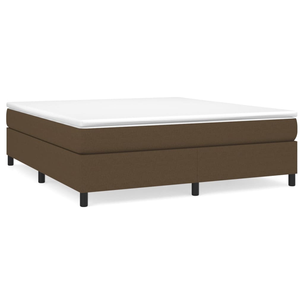 Κρεβάτι Boxspring με Στρώμα Σκούρο Καφέ 180x200 εκ Υφασμάτινο