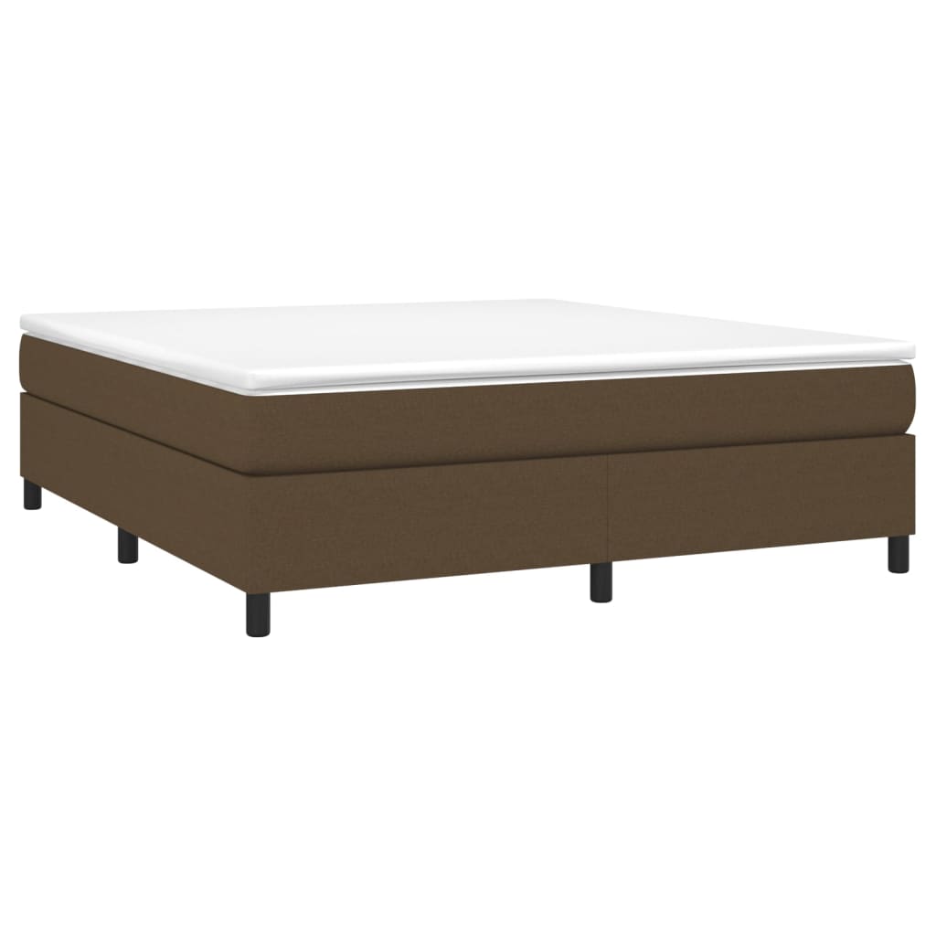 Κρεβάτι Boxspring με Στρώμα Σκούρο Καφέ 180x200 εκ Υφασμάτινο
