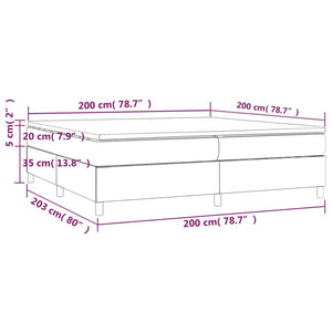 Κρεβάτι Boxspring με Στρώμα Μαύρο 200x200 εκ. Υφασμάτινο