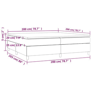 Κρεβάτι Boxspring με Στρώμα Taupe 200x200 εκ. Υφασμάτινο